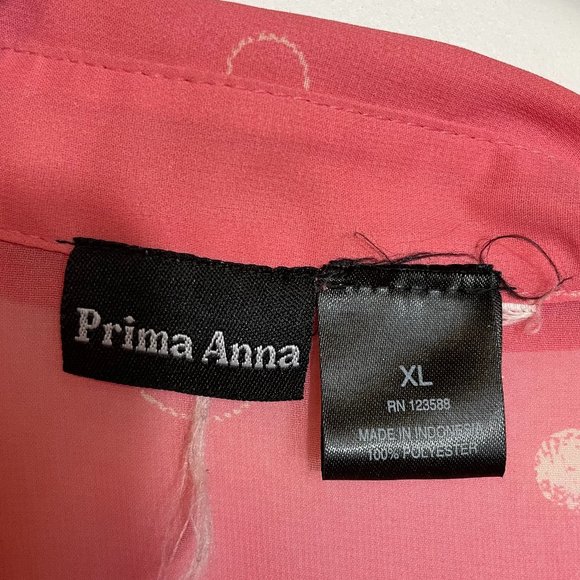 Prima Anna Pink Polka Dot Ruffle Front Blouse - Picture 3 of 6